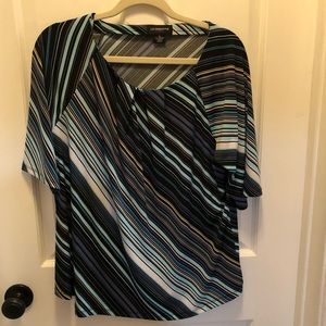 Liz Claiborne blue stripe blouse xl